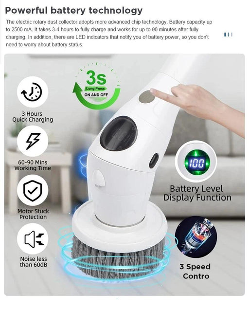 Ultimate Electric Scrubber System with Adjustable Speed and LED Illumination - Comprehensive Home Cleaning Solution