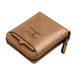 Men's Elegant Genuine Leather RFID Wallet - Versatile Zippered Business Card Holder with Coin Slot