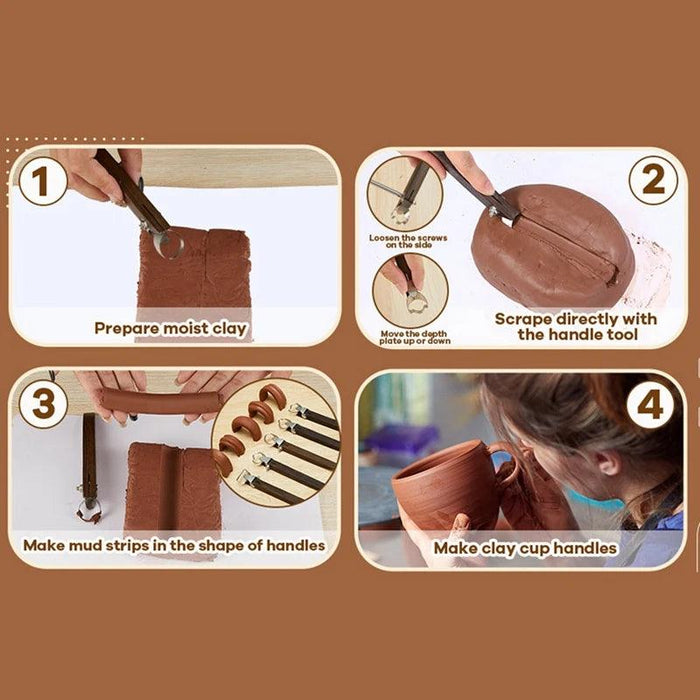 Personalized Pottery Handle Sculpting Tool - Innovative Mug and Kitchen Utensil Designer Scraper