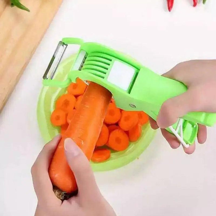 Stainless Steel Versatile Fruit and Vegetable Slicing Tool - Effortless Kitchen Companion