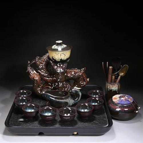 Elegant Portable Gongfu Tea Ceremony Set with Classic Infuser and Teapot