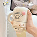 Adorable Kawaii Bear Insulated Stainless Steel Travel Mug with Straw for All Your Beverages