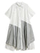 Trendy Plus Size White Mesh Shirt Dress with Irregular Splicing – Short Sleeve Fashion for Spring/Summer 2024