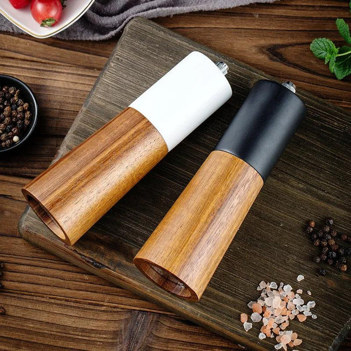 Elevate your Culinary Creations with the 6-Inch Wooden Salt and Pepper Grinder - Adjustable Ceramic Core