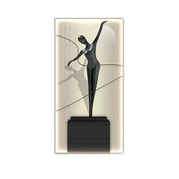 Artistic LED Wall Light with Contemporary Figure Art and Dazzling Crystal Accents - Chic Home Decor Illumination