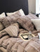 Luxurious Milk Velvet Duvet Cover Set with Elegant Square Lattice Design - Ultra-Soft 4-Piece Bedding Ensemble