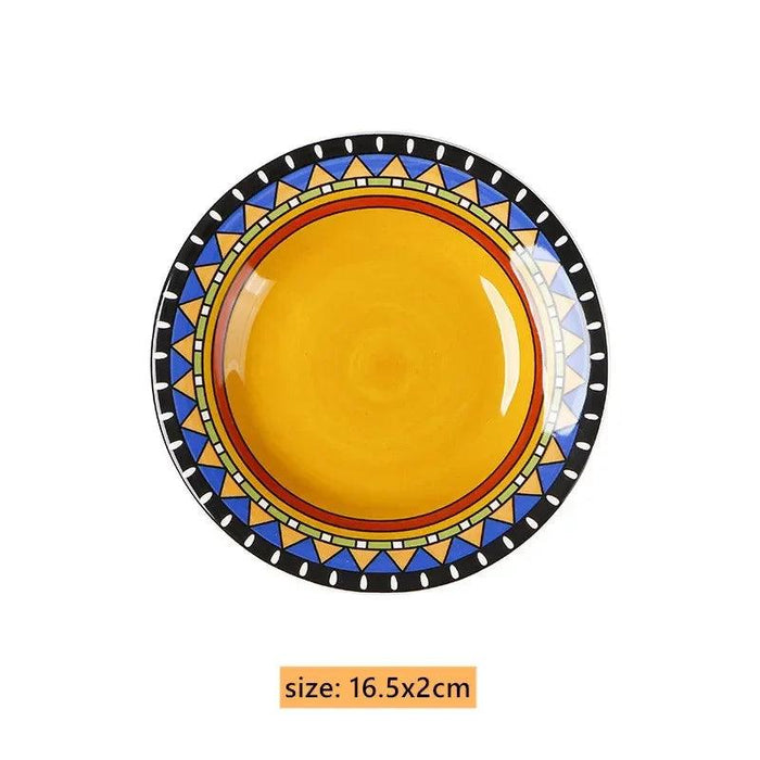 Hand-Painted 6.5-Inch European Ceramic Plates - Exquisite Salad and Fruit Dish for Home Dining