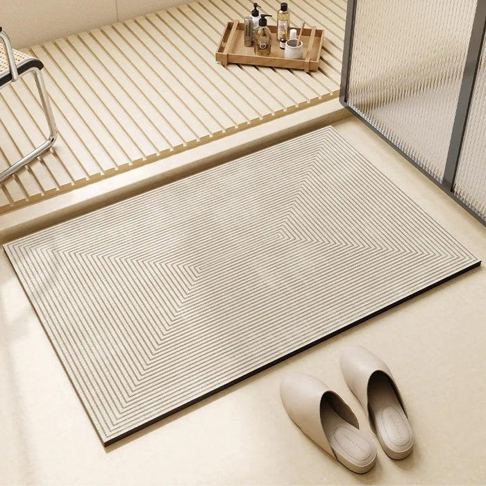 Elegant Diatomite Bath Mat Ensemble - Chic Water-Absorbing Toilet Set