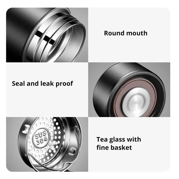 Smart Stainless Steel Thermos Cup with LED Temperature Display - 500ML Multipurpose Business Gift