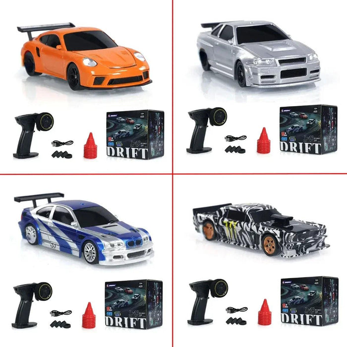 Turbo Drift 2.4G 1/43 Scale Remote Control Racing Car - 4WD Mini Vehicle for Kids