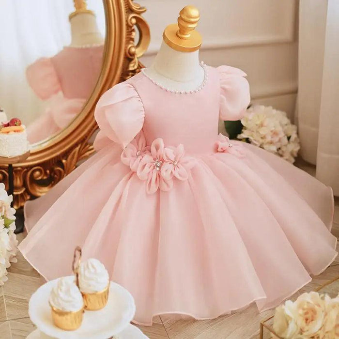 Magical Pearl and Bow Evening Gown for Girls