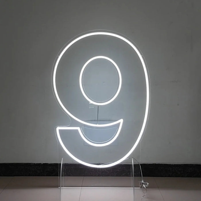 Customizable Neon LED Number Sign Set - Illuminated Decor for Events and Home