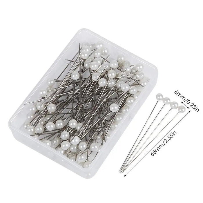 Elegant Pearl Head Sewing Pins Set - 100 Premium Pins for Crafting and Wedding Decor