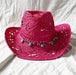 Lake Blue Western Cowboy Straw Hat Unisex with Adjustable Size