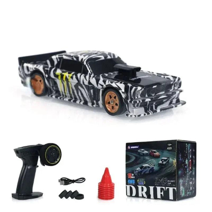 1/43 Scale 4WD High-Speed Remote Control Drift Car - Mini Racing Model with Accessories