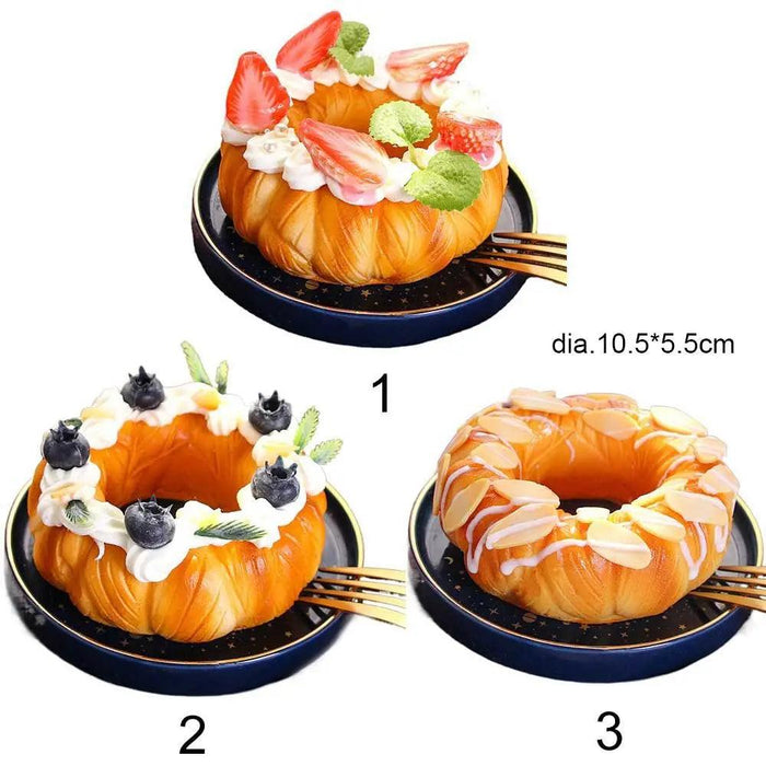 Whimsical Faux Doughnut & Fruit Cake Decorative Props for Creative Projects