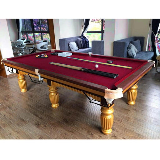 7ft Red Professional Pool Table Felt Cover with Cushion Strips - Pre-Cut Wool Blend Cloth for Indoor Use