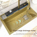 Sophisticated Golden Stainless Steel Kitchen Sink with Generous Embossed Basin - Contemporary Design & High Efficiency