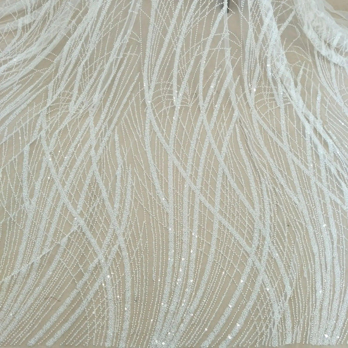 Sophisticated Wedding Lace Fabric for Bridal Gowns - 130cm Wide, Sold by the Yard