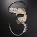 Zircon Crystal Geometric Rhinestone Elegance Masquerade Mask - Exquisite Women's Evening Accessory