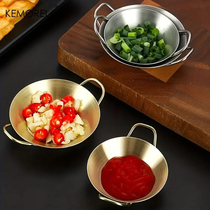 Korean Cuisine Stainless Steel Seasoning Bowls: Elegant Essential for Fine Dining