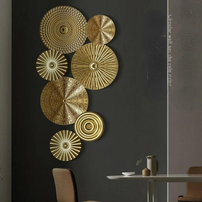 Luxurious Golden Aura Metal Wall Art for Chic Home Decor