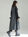 Sleeveless Gray Woolen Dress for Women with Bow Detail