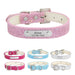 Glamorous Personalized Engraved Leather Dog Collar with Sparkling Accents