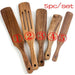 Sustainable Teak Wood 7-Piece Kitchen Utensil Set - Eco-Friendly Cooking Tools