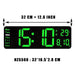 Large LED Digital Wall Clock with Calendar, Dual Alarms, and Temperature Display for Bedroom and Living Room