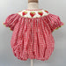 Adorable Handmade Strawberry Embroidered Summer Dress Set for Girls - Trendy Red Plaid Bubble Sleeve Outfit with Chic Split Design