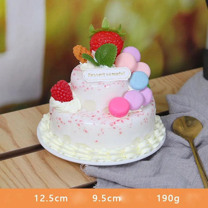 Realistic Faux Fruit Cake Model for Home Decor and Photography - 1PC FCYY-MIX2