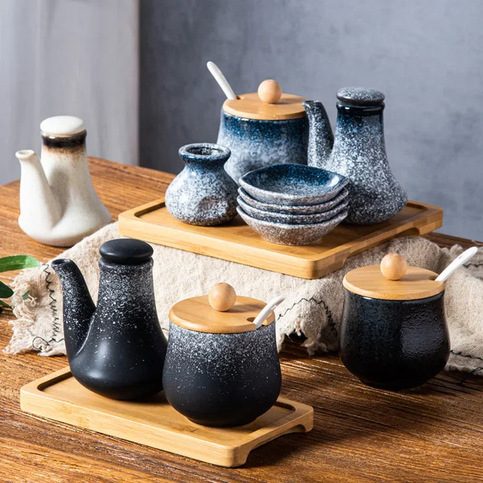 Japanese Ceramic Seasoning Set for Elevated Culinary Experiences