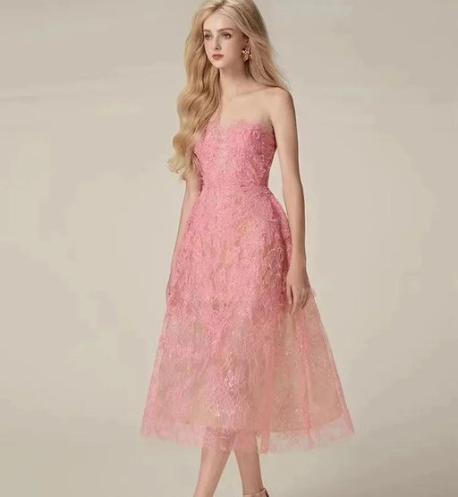 Luxurious Floral Lace and Sequin Evening Dress for Women