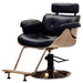 Elegant Walnut Leather Ergonomic Swivel Salon Chair