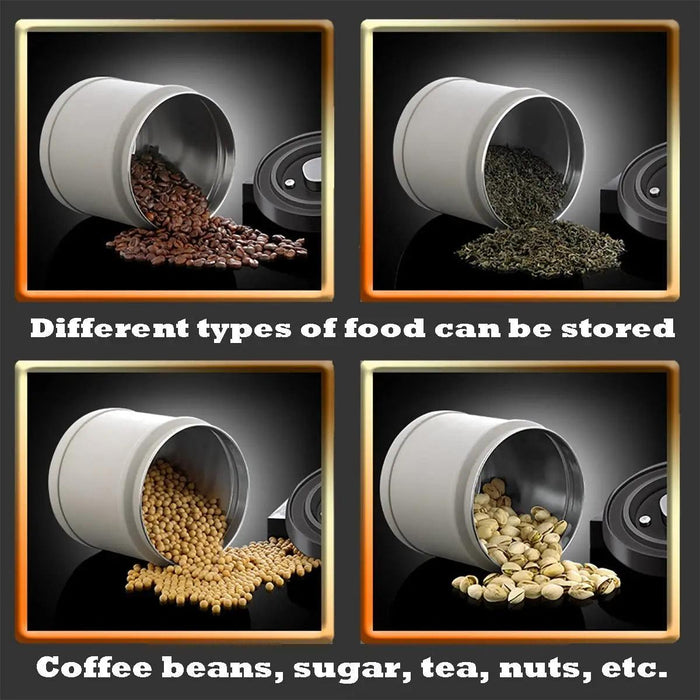 Premium Stainless Steel Coffee Storage Canister Set with CO2 Release Valve - Maximize Freshness & Kitchen Organization