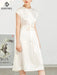 Silk Elegance Tie-Up Waist Evening Party Dress - Women's Glamorous Choice