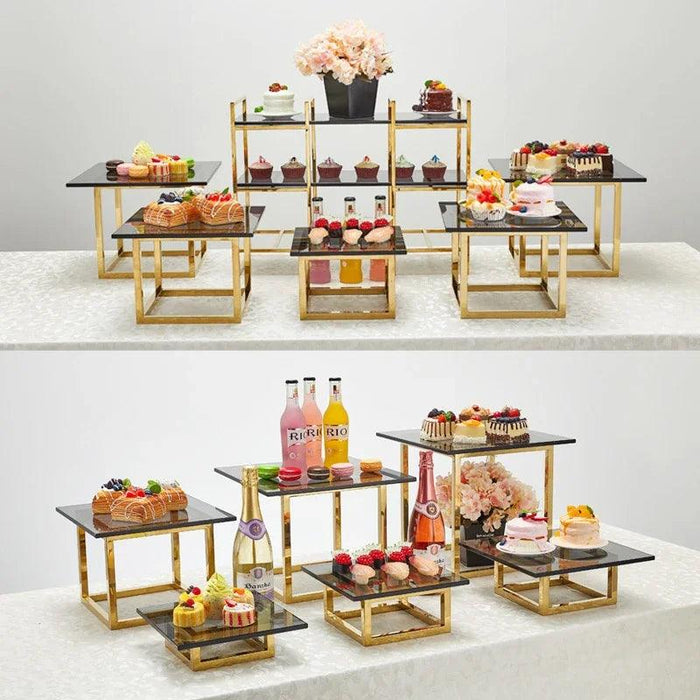 Elegant Stainless Steel Multi-Tier Snack and Dessert Display Stand for Celebrations