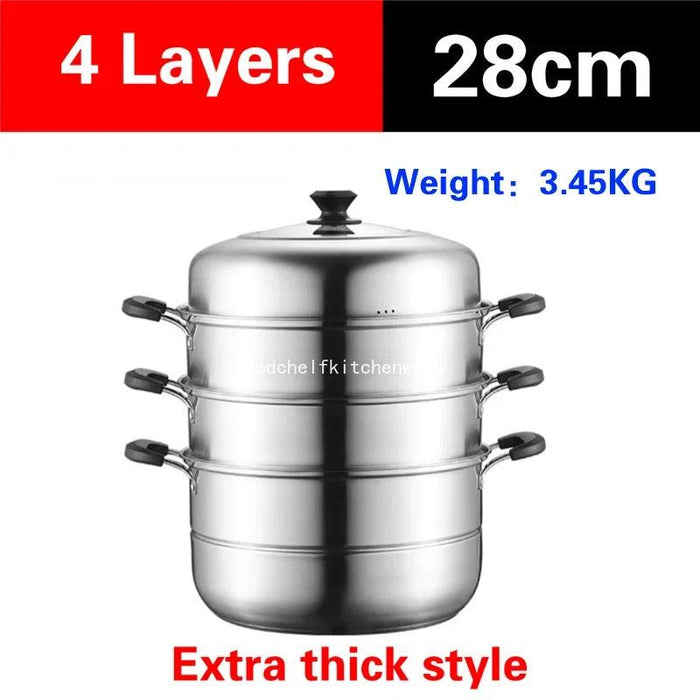 Deluxe Stainless Steel Multi-Layer Steamer for Optimal Home Cooking