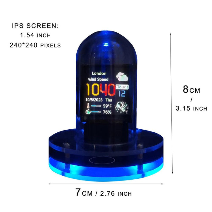 Vintage Nixie Tube Alarm Clock with RGB Lighting and Bitcoin Price Tracker