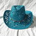 Lake Blue Western Cowboy Straw Hat Unisex with Adjustable Size