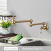 Sleek Brushed Gold Brass Wall-Mounted Pot Filler Faucet for a Chic Kitchen Upgrade