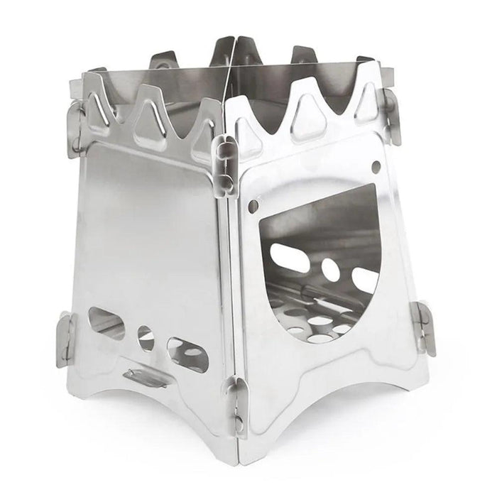 Compact Outdoor Stainless Steel Camping Stove - Perfect for Hiking and Wilderness Cooking