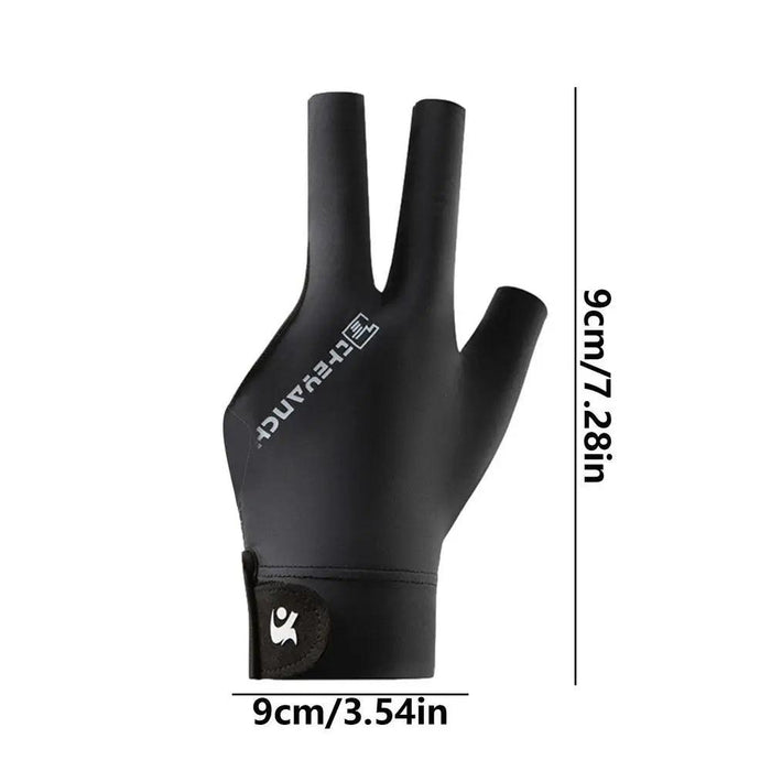 Left-Handed Billiards Glove - Three-Finger Design for Superior Performance