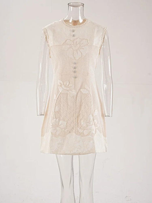 Lace Embroidered A-line Mini Dress for Women