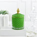 Amber Radiance Crystal Glass Storage Jar with Lid for Jewelry and Event Decor