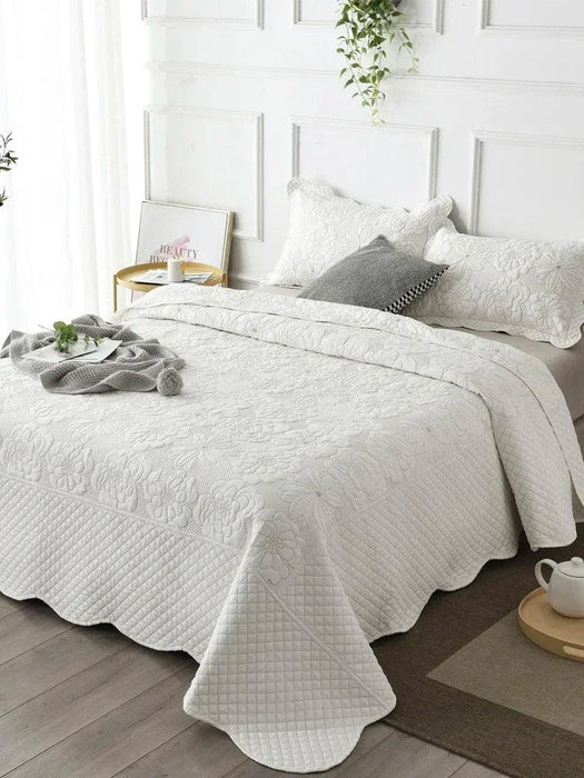 Elegant Euro-Style Embroidered Bedspread Set with Premium Cotton Filling - Versatile Summer Blanket and Mattress Cover