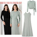 High-Stretch Ribbed Wrap Top & Matte Satin Maxi Dress Ensemble for Women