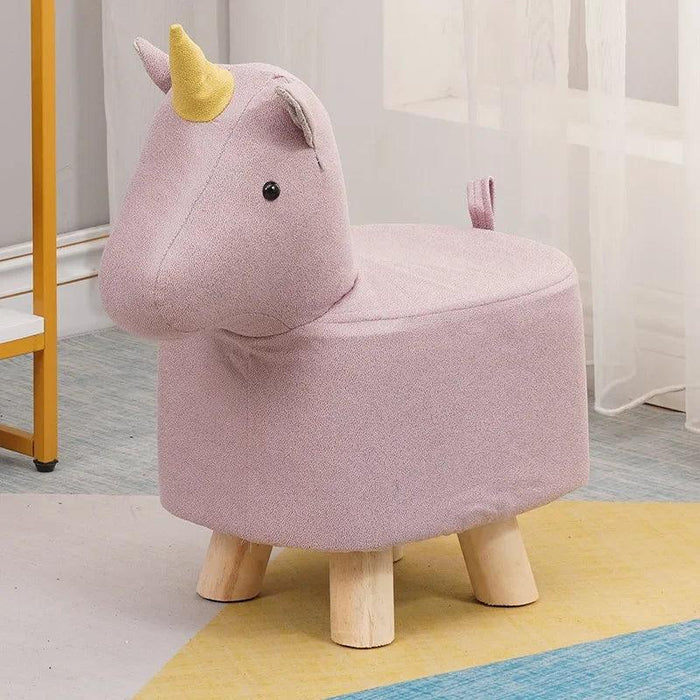 Charming Cartoon Animal Wooden Stool for Kids - Fun and Portable Shoe Changing Seat