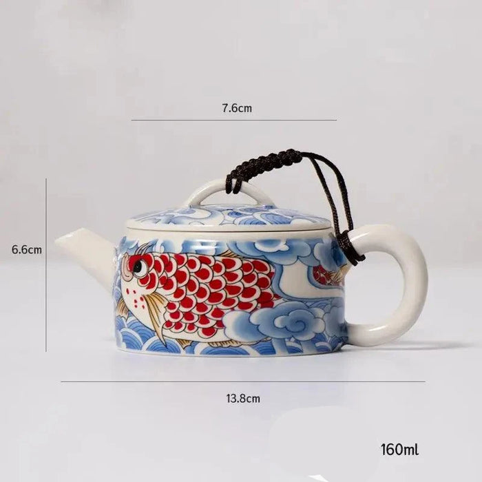 Elegant Blue and White Porcelain Kung Fu Teapot for Luxurious Tea Experiences